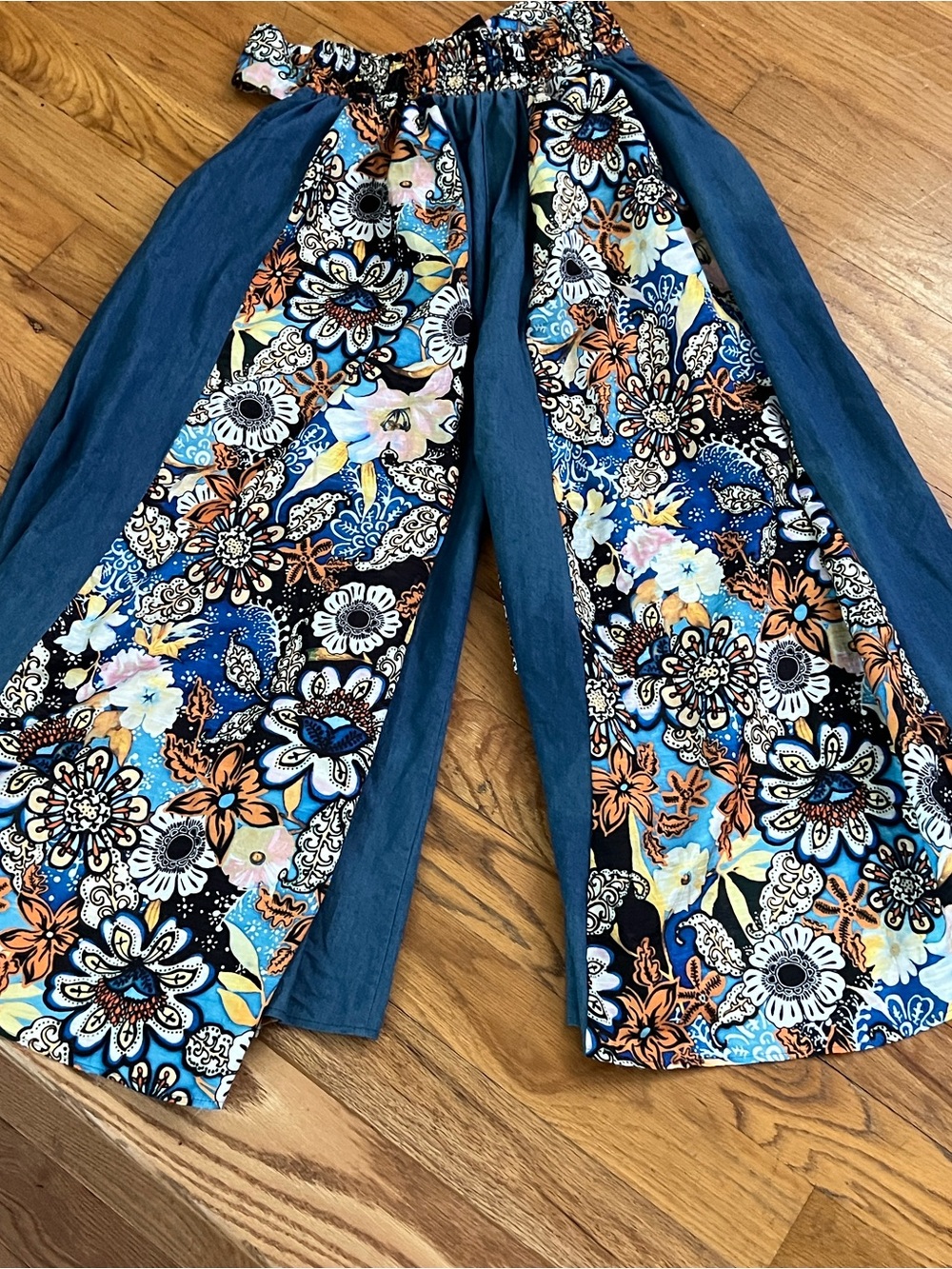 CQ by CQ Convertible Boho Palazzo Pants Strapless Dress Resort Floral Size Med. - Picture 4 of 7